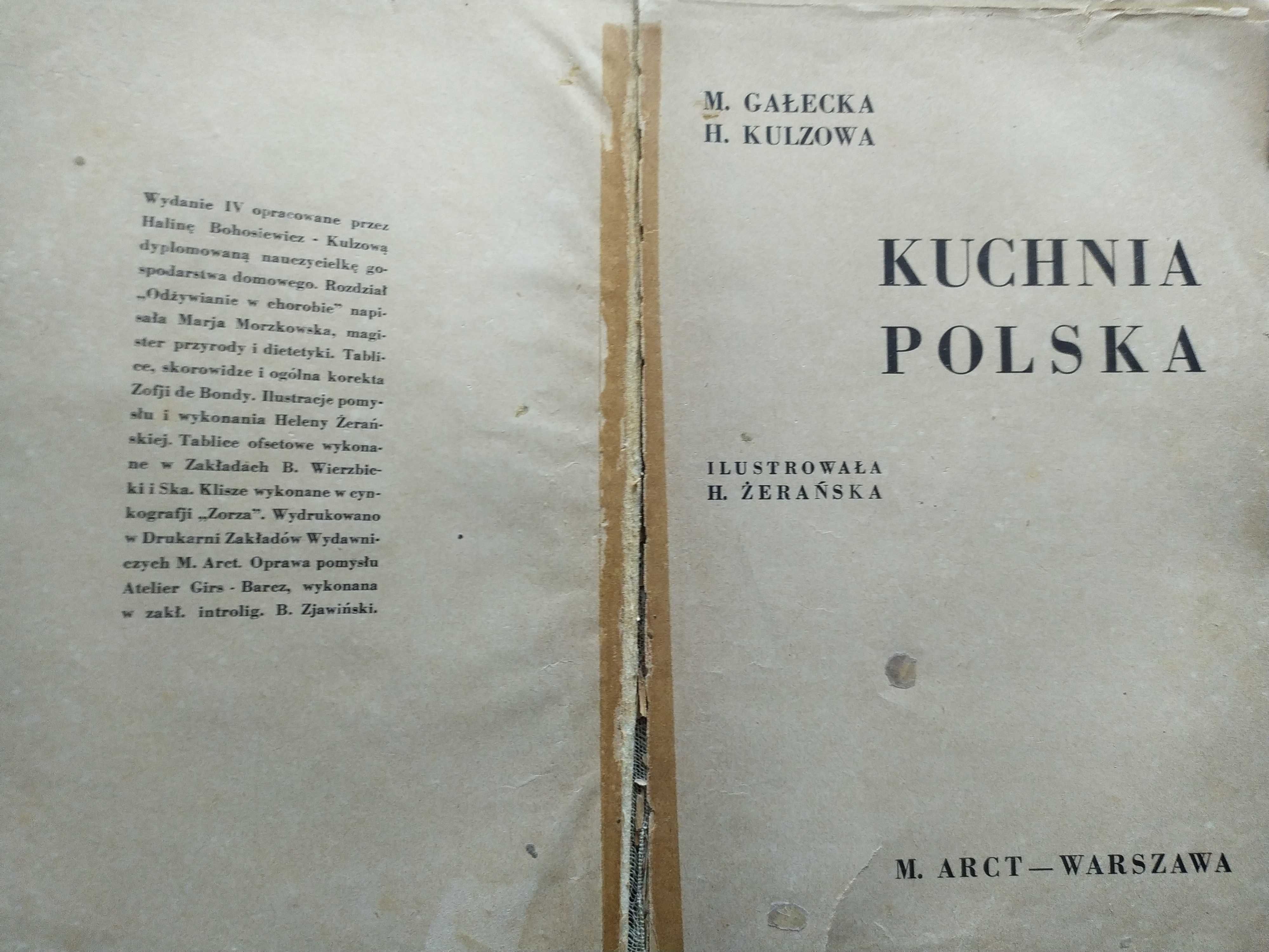 Kuchnia polska - M. Gałecka i H. Kulzowa (wydanie IV, 1934 rok!)