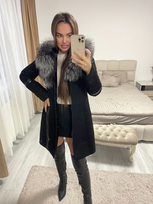 Дублянка з хутром чорнобурки