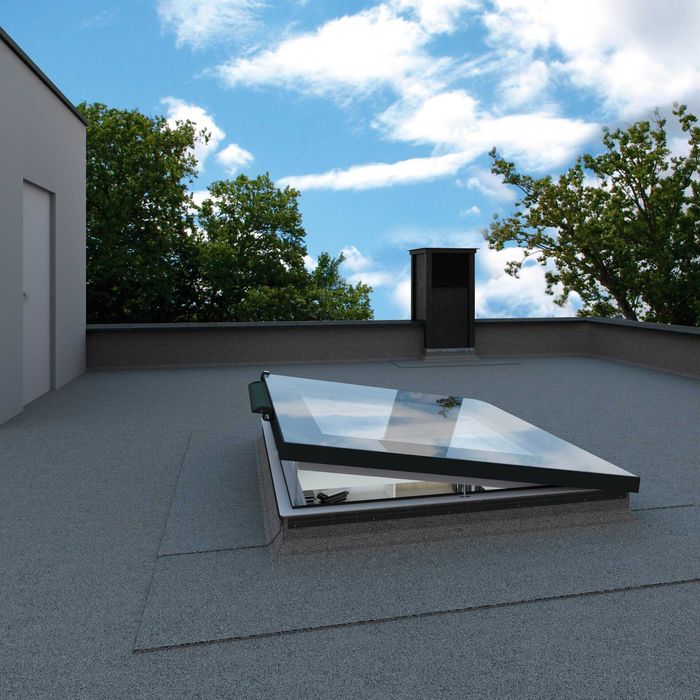 Okno dachowe dach płaski FAKRO DEF DU6 Z-WAVE SOLAR 100x100 cm Ruda Śl