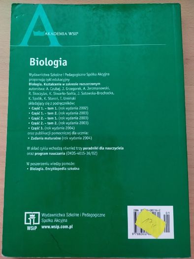 Biologia cz. 1 / tom 2 / WSiP / poziom rozszerzony