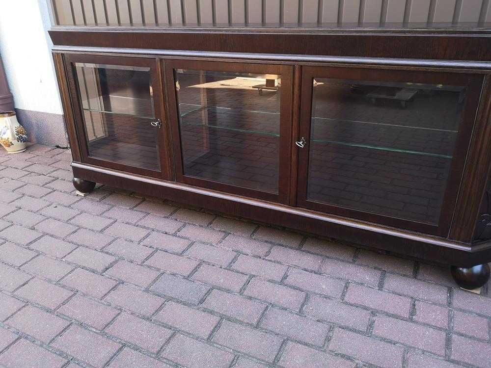 Komoda Witryna Dębowa Niska RTV Stara Antyk Po Renowacji Okazja.