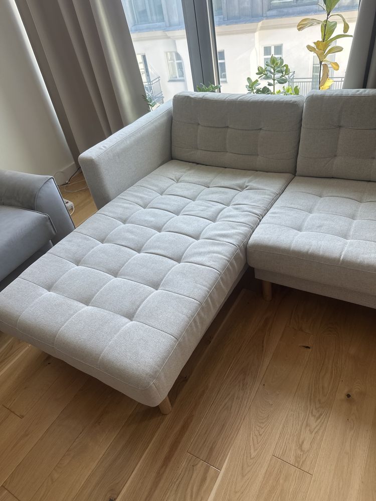 Sofa 3-os Narożnik IKEA LANDSKRONA z szezlongiem | Beżowa