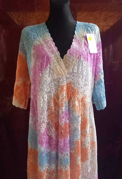 sukienka koronka ombre długa