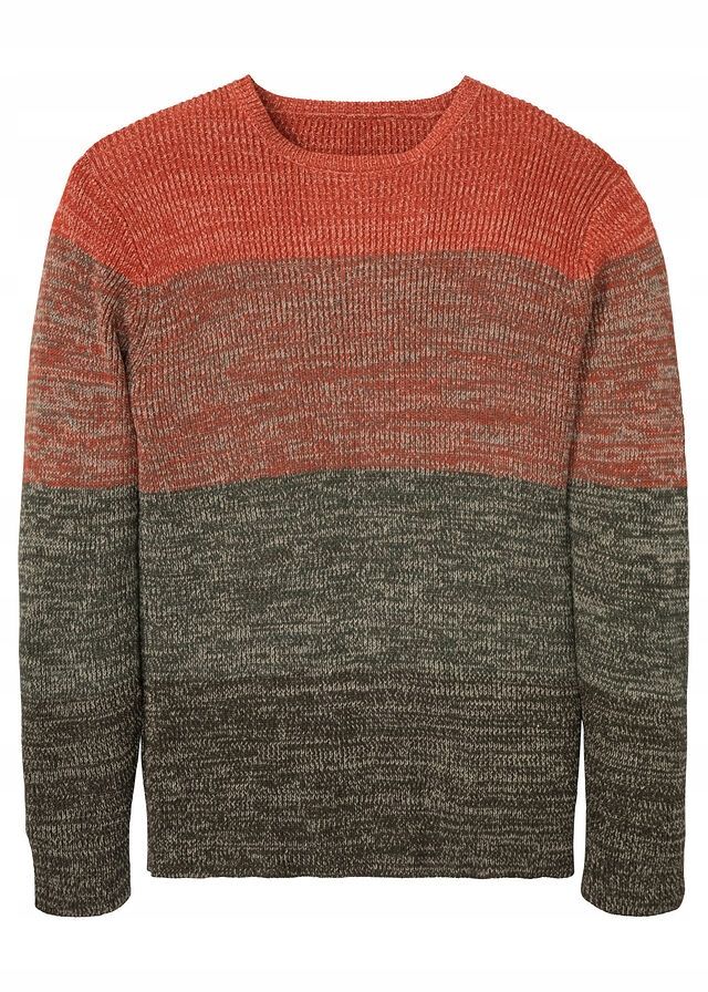 B.P.C sweter męski melanż w paski 3XL.