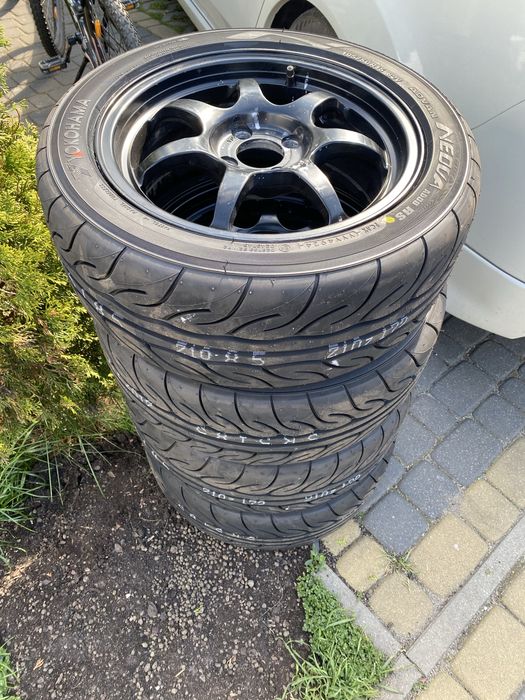 Felgi alufelgi 15” 4x100 nowe opony semi slick Yokohama NEOVA AD08 RS