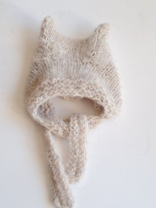Bonetka Kotek na 3-6m-cy.Alpaka.Handmade.