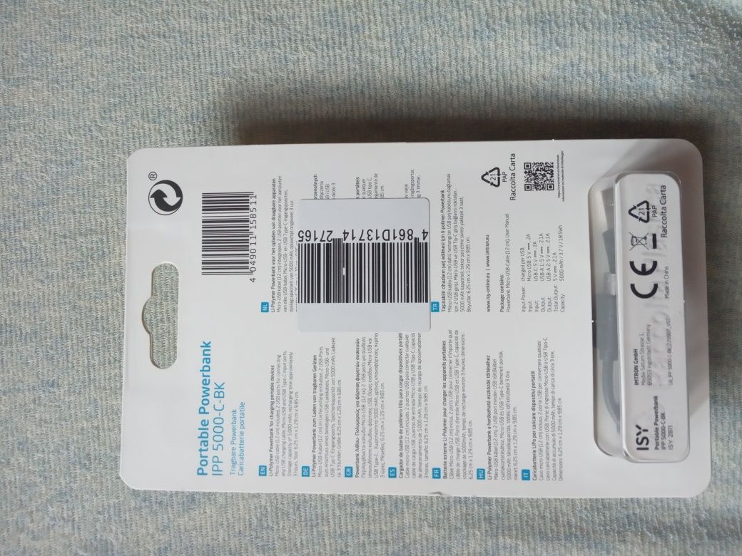 Powerbank portable Isy IPP 5000-C-BK