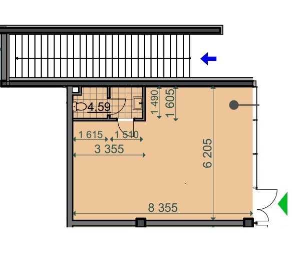 ЖК Диброва Парк. Витринное фасадное помещение "Open Space" 51 м2