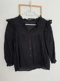 Czarna bluzka Zara falbanki rozmiar S