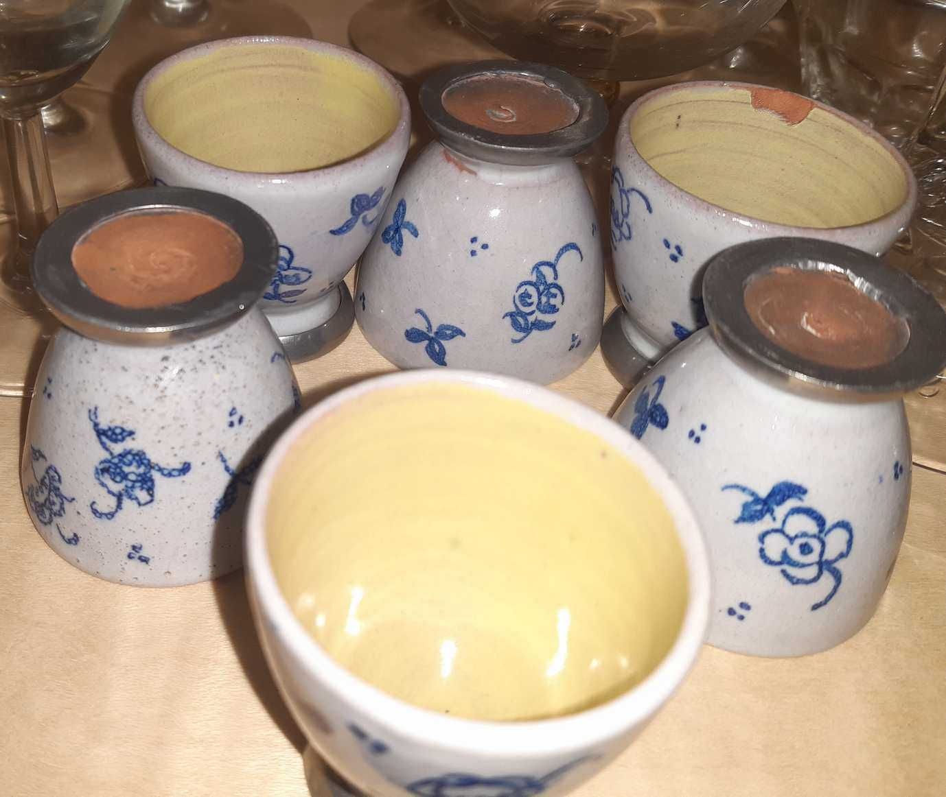5 Kubków i 6 Kieliszków Ceramicznych dość starych.
