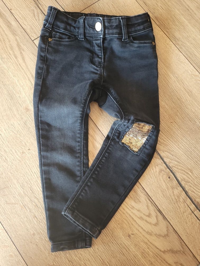 Spodnie jeansowe regulowane w pasie, rozmiar 92
