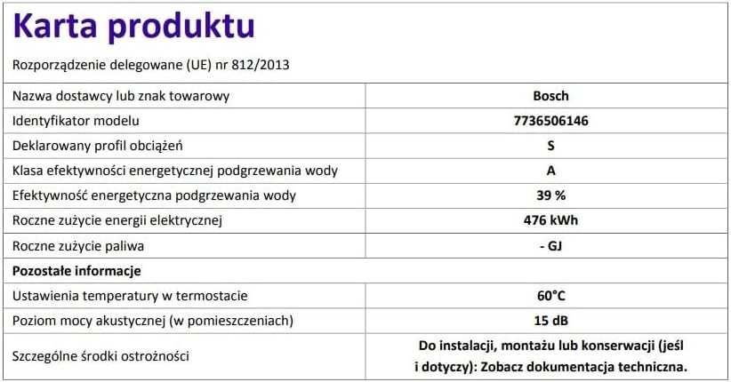 Przepływowy ogrzewacz wody bosch AquaStop TR5001R 21/24/27 ESOAB
