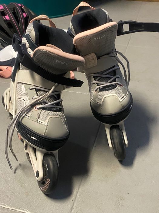 Conjuntos de patins/cotoveleiras/joelheiras/capacete