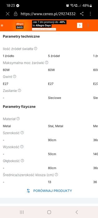 Lampa sufitowa wisząca, duża Novodworski