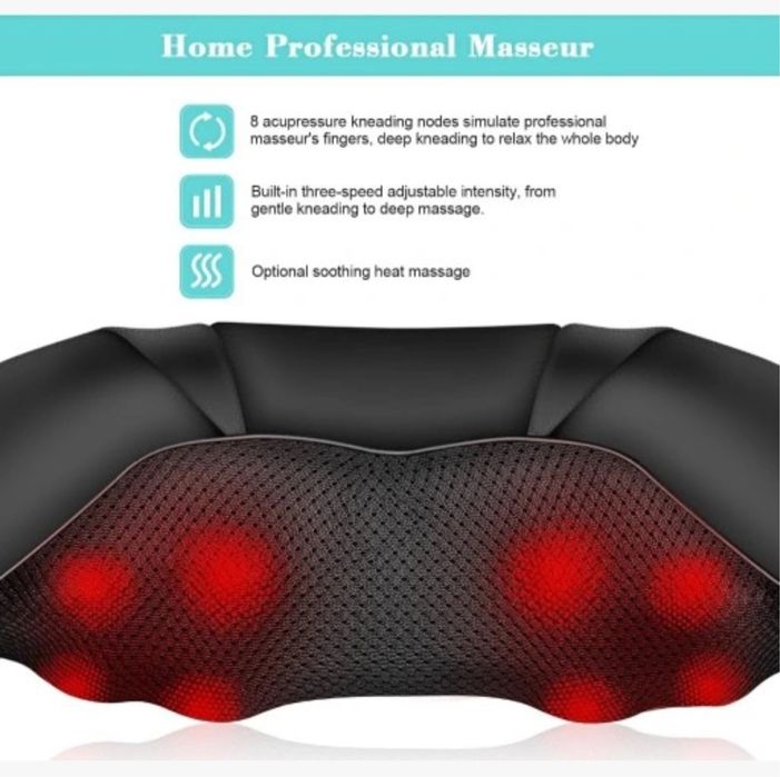 Masażer szyi karku ciała stóp pleców pas masujący grzejący SHIATSU 563