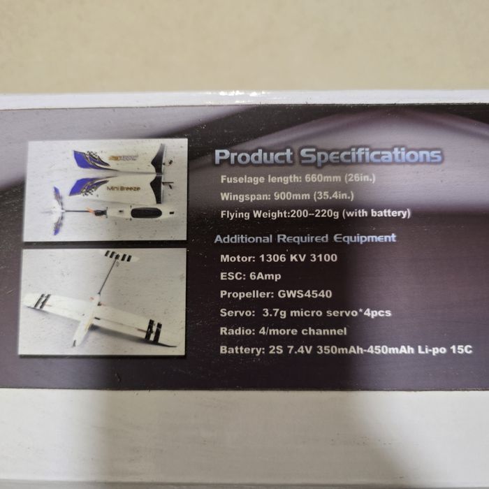 Model Szybowiec zdalnie sterowany Mini Breeze z Hobby King