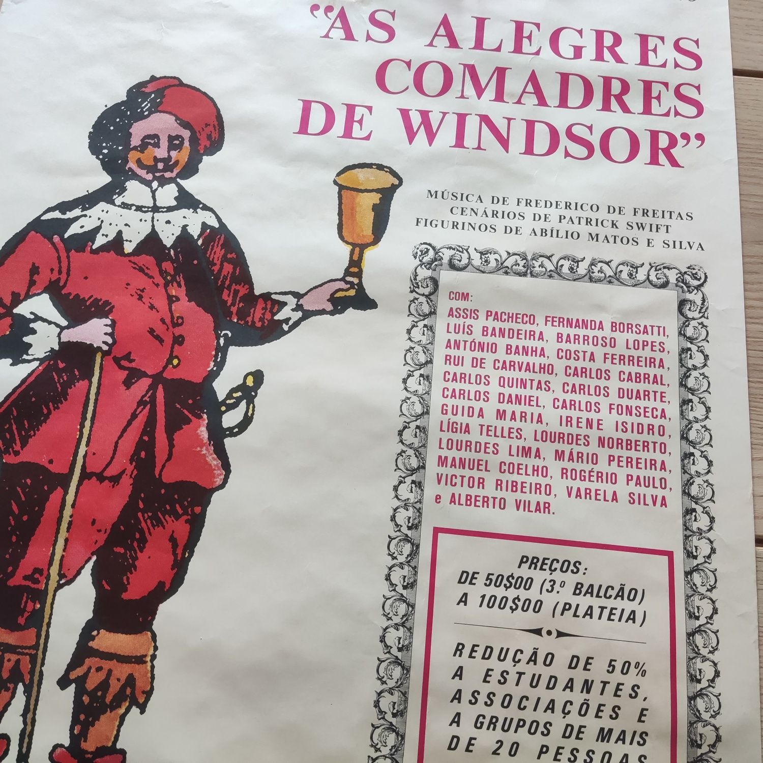Antigo Cartaz Teatro D. Maria II - "A Comédia de William Shakespeare"