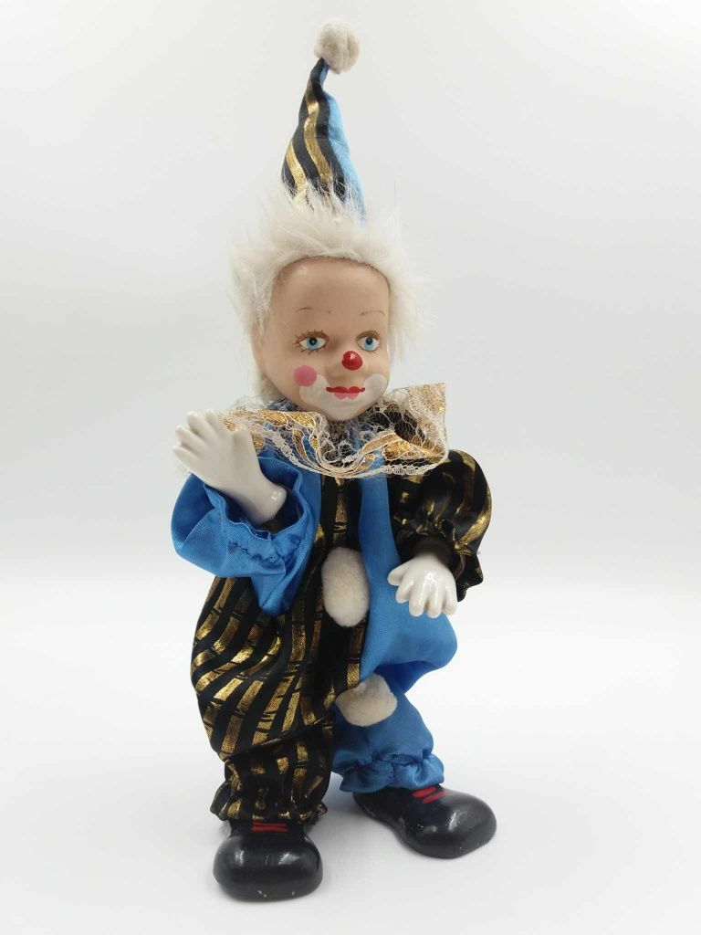 Ciekawa porcelanowa figurka clowna klaun klown PRL