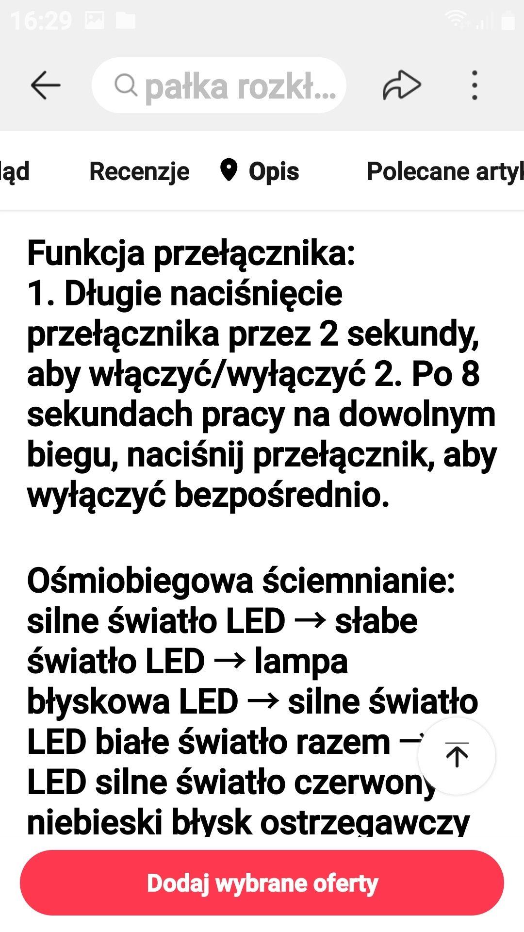 Latarka mini na usb nowa