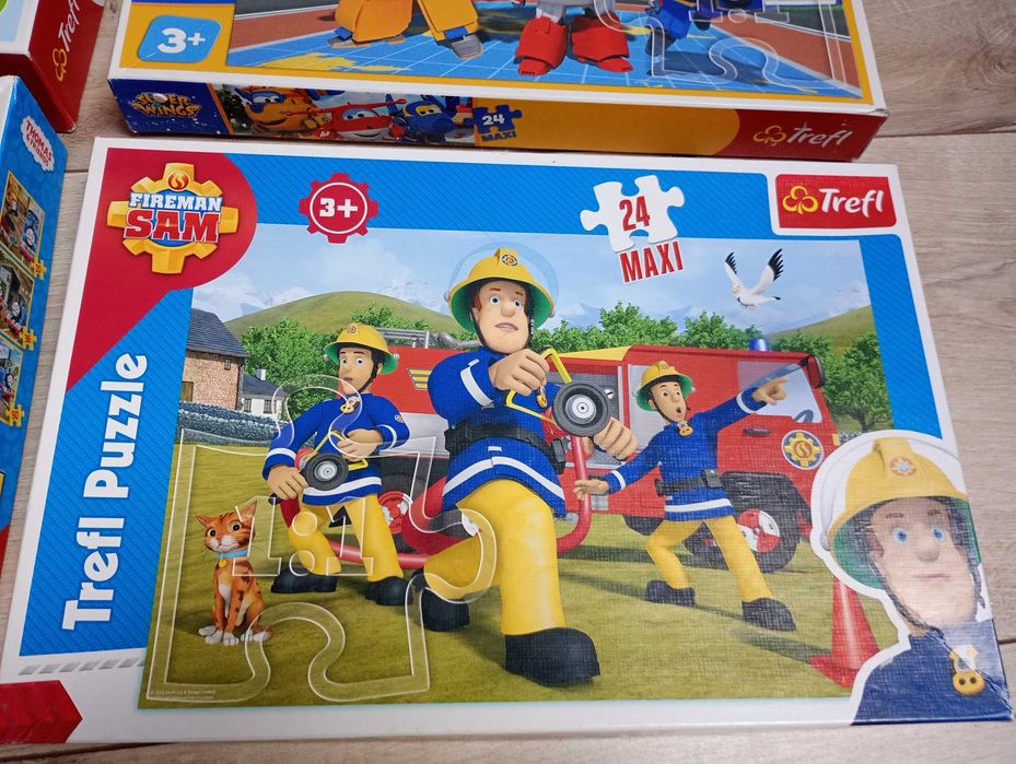 4 zestawy puzzli 3+/4+