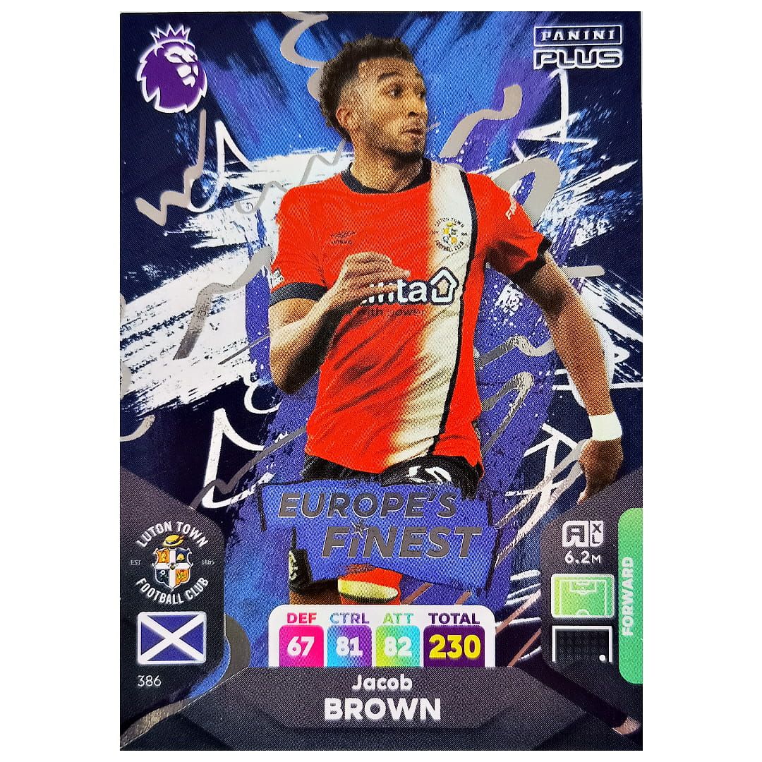 Karta Panini 386 Premier League 2024 Plus Jacob Brown Europe's Finest