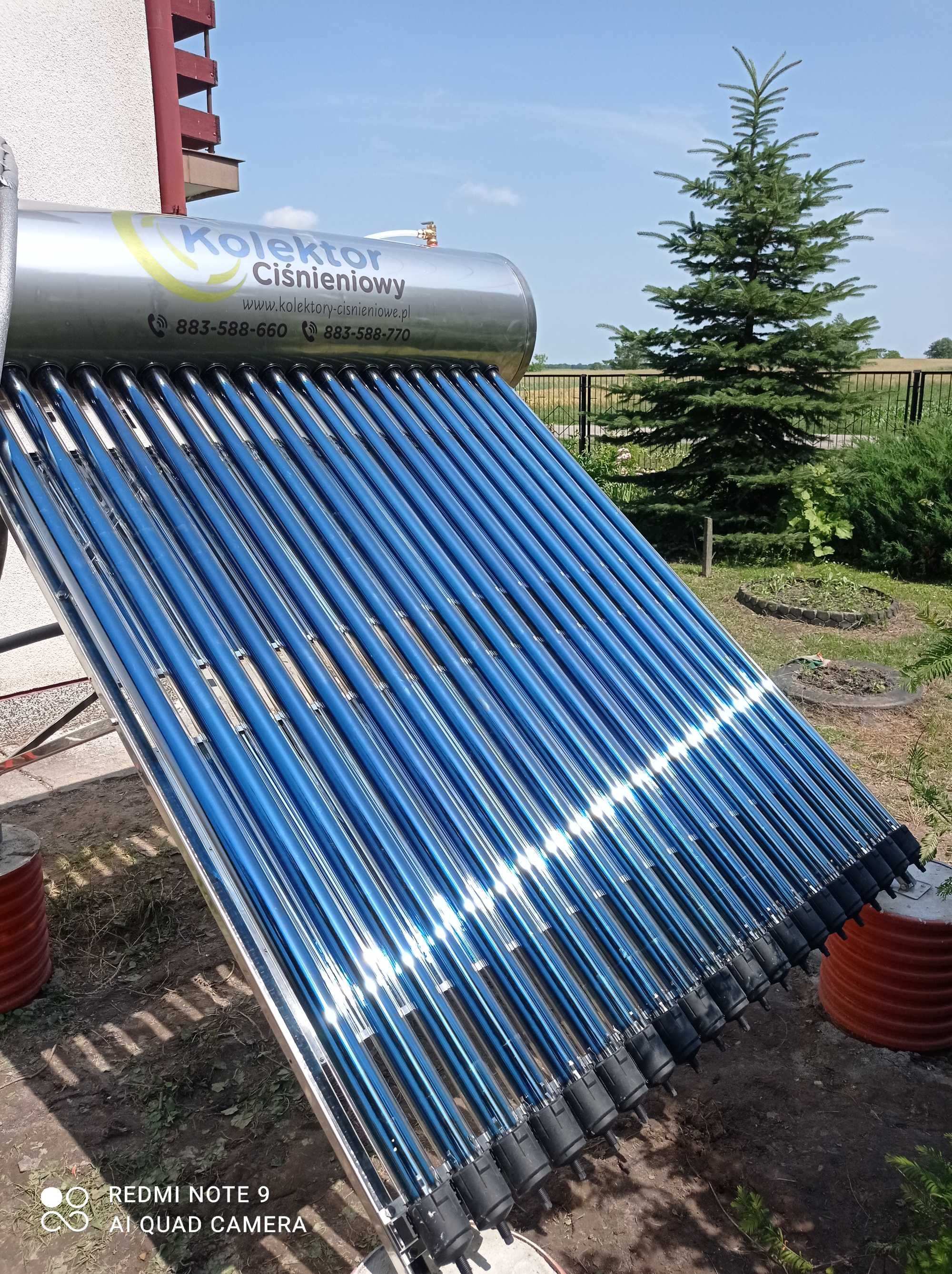 Kolektor Słoneczny 20 rur Heat Pipe + Zbiornik 200L Nierdzewny +Lustro