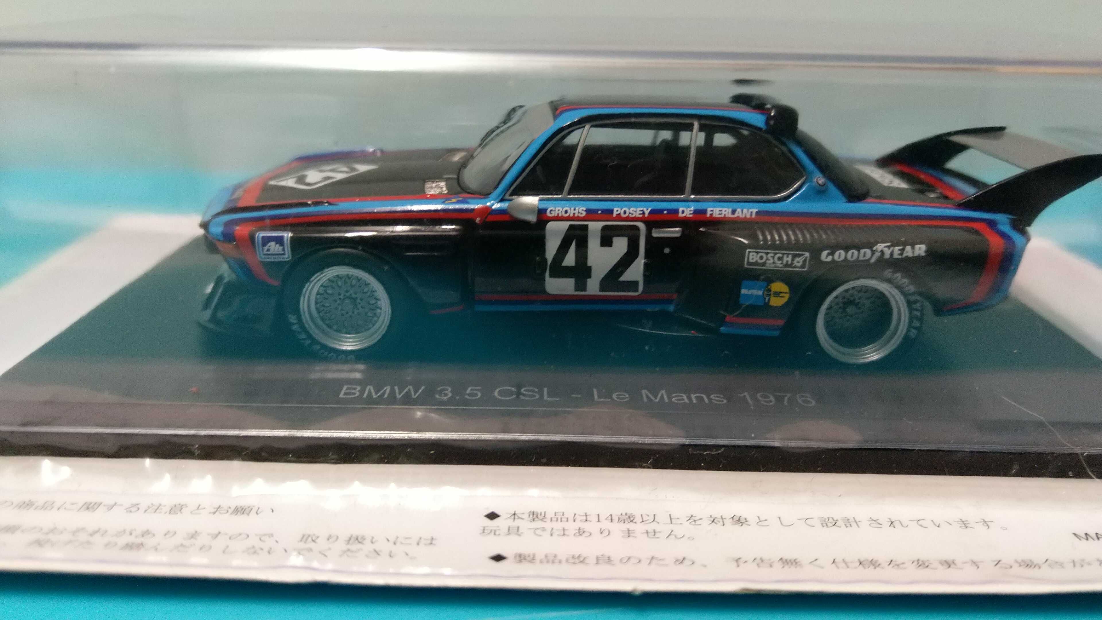 BMW 3.5 CSL #42: 24h Le Mans 1976 - Miniatura Spark/Hachette 1/43