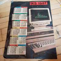 Stary kalendarz 1987 PRL komputer Canon iks okaz okazja