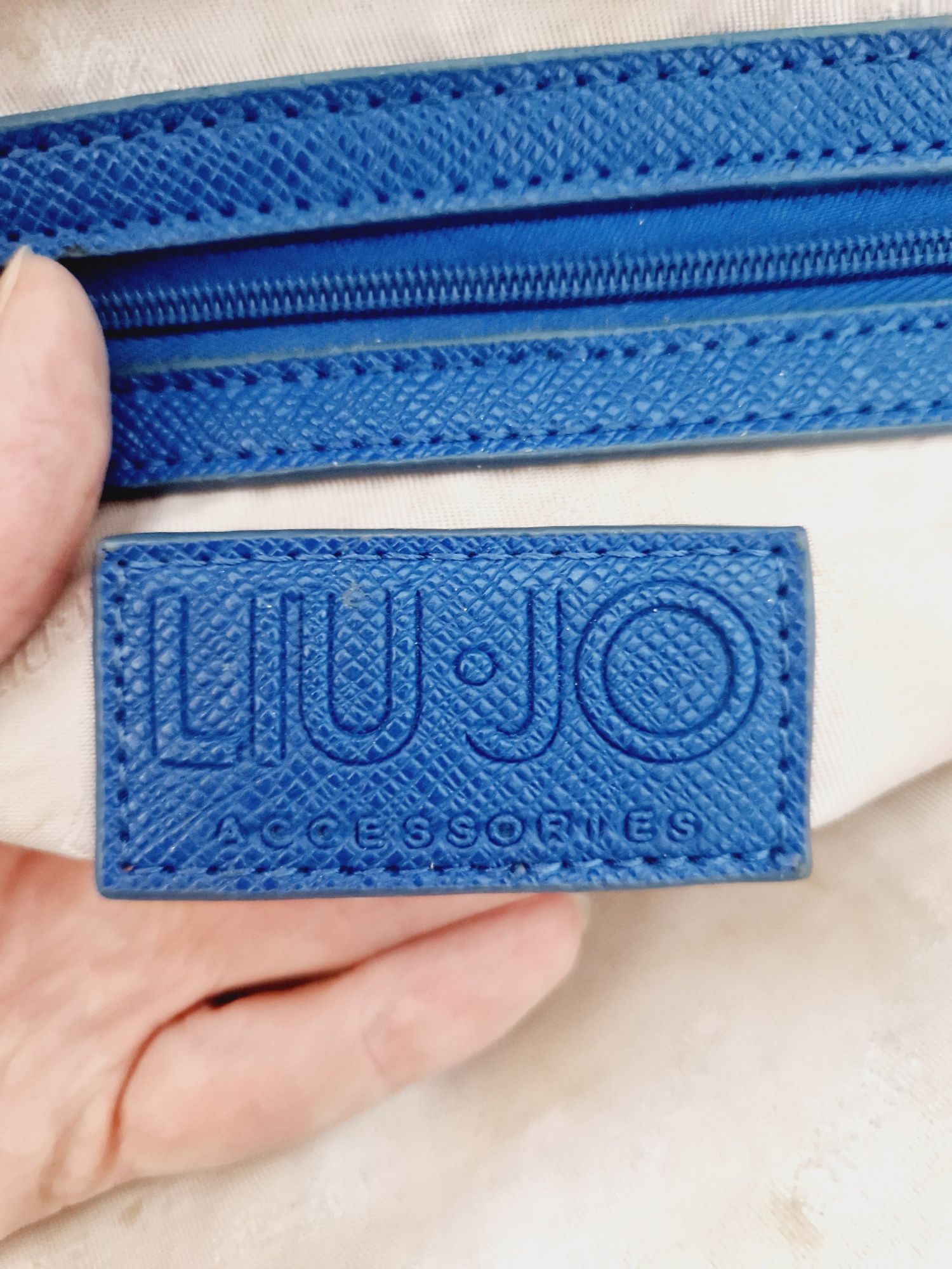 Liu Jo kobaltowa shopptorebka A4 eko Skóra Saffiano