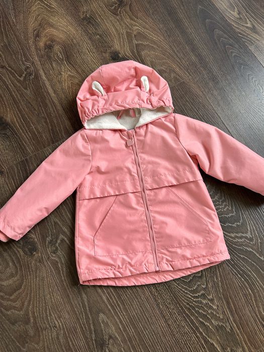 Przejściowa kurtka z uszami dla dziewczynki 5.10.15 płaszczyk r. 86