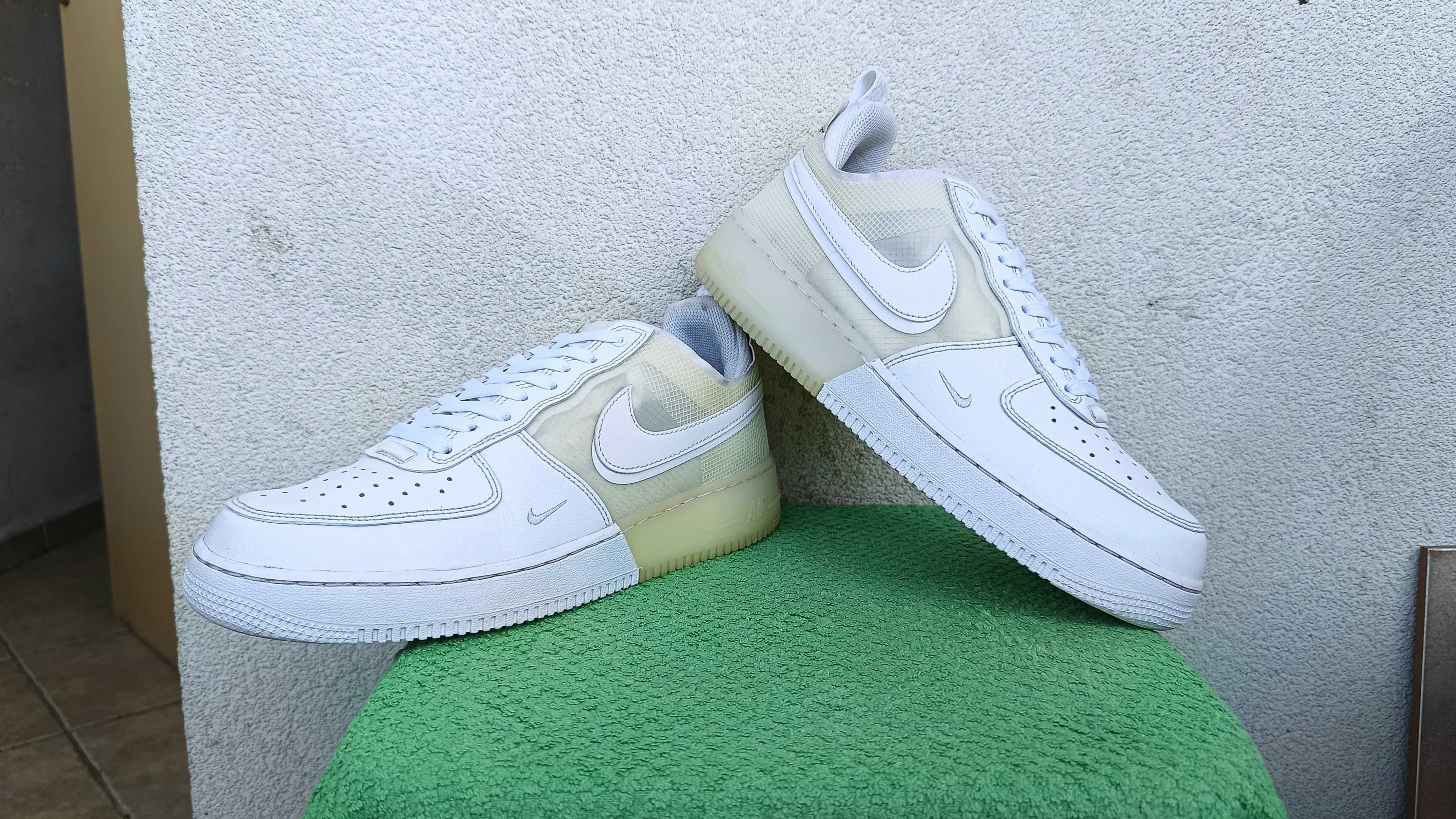 NIKE AIR FORCE 1 REACT r.43 skóra białe