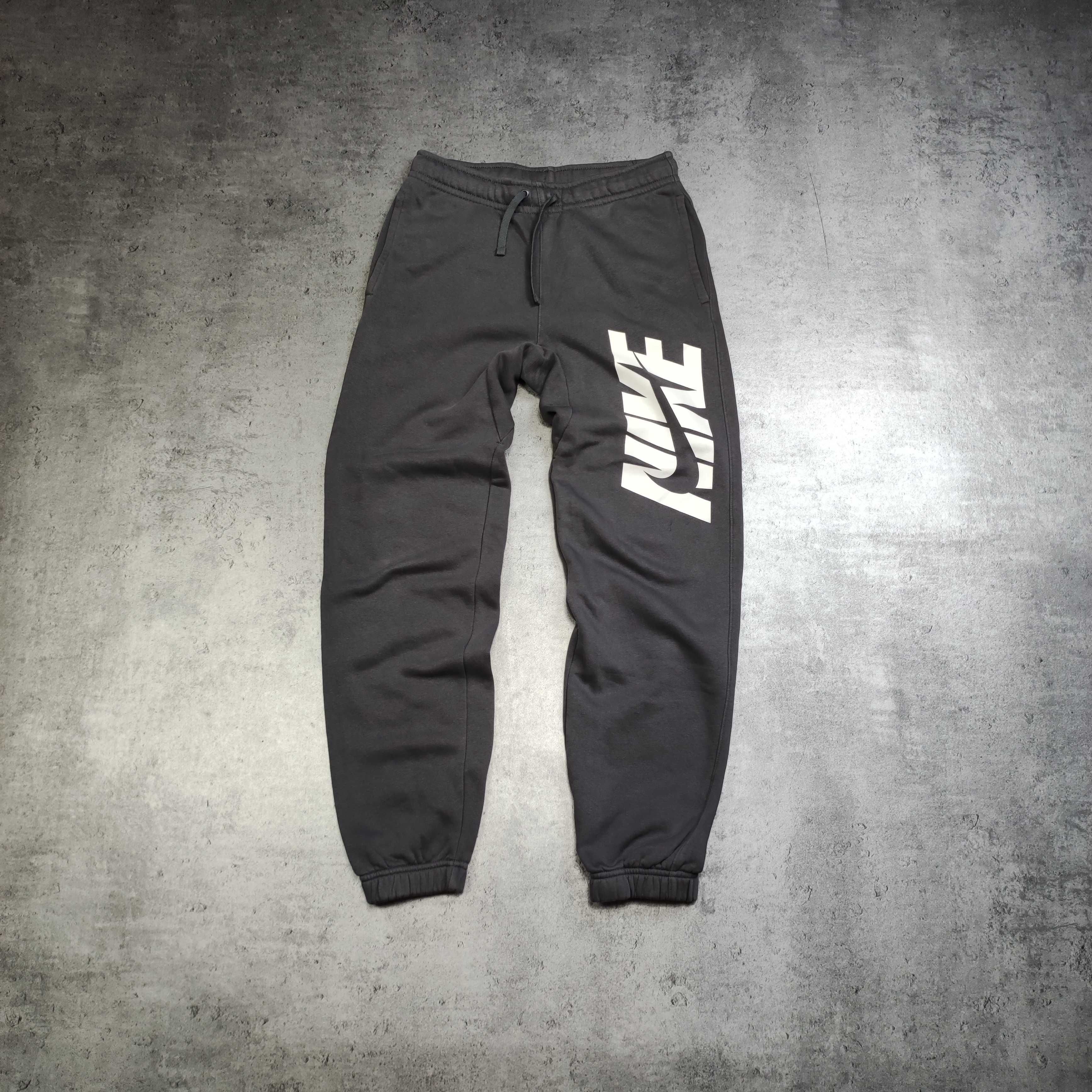 MĘSKIE Dresy Sportowe Szare Duże Logo Bawełna Nike Sport Spodnie Swosh