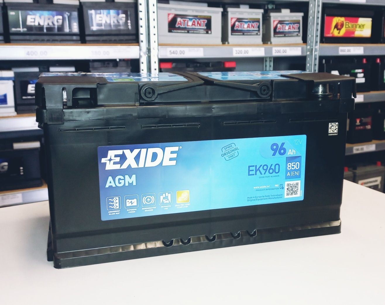 Akumulator AGM Exide EK960 12V 96AH 850A start/stop Nowy