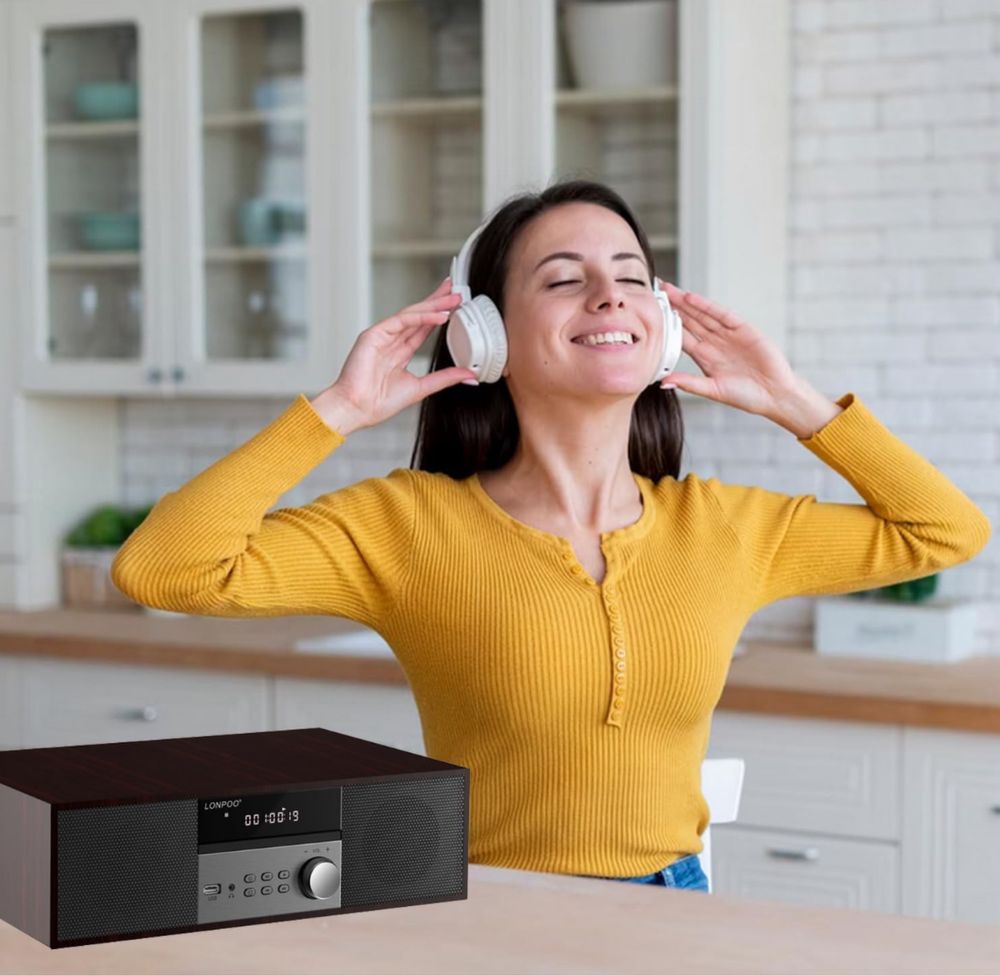 Lonpoo Kompaktowy zestaw stereo domowy