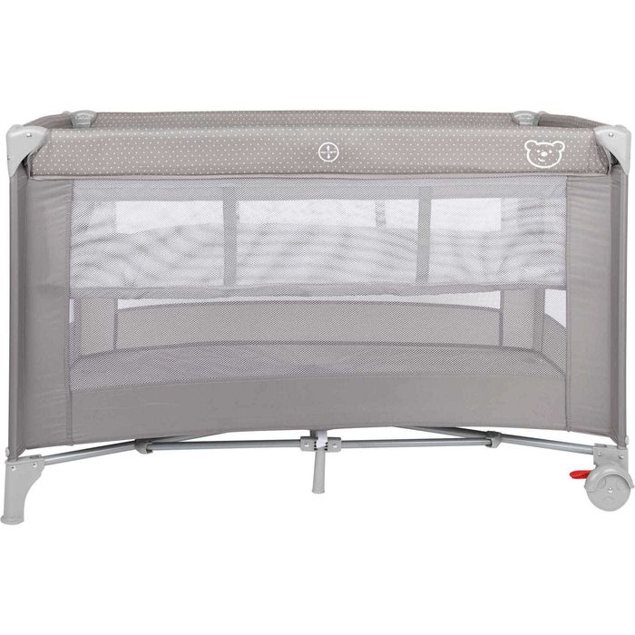 Cama de viagem happy bear cinza