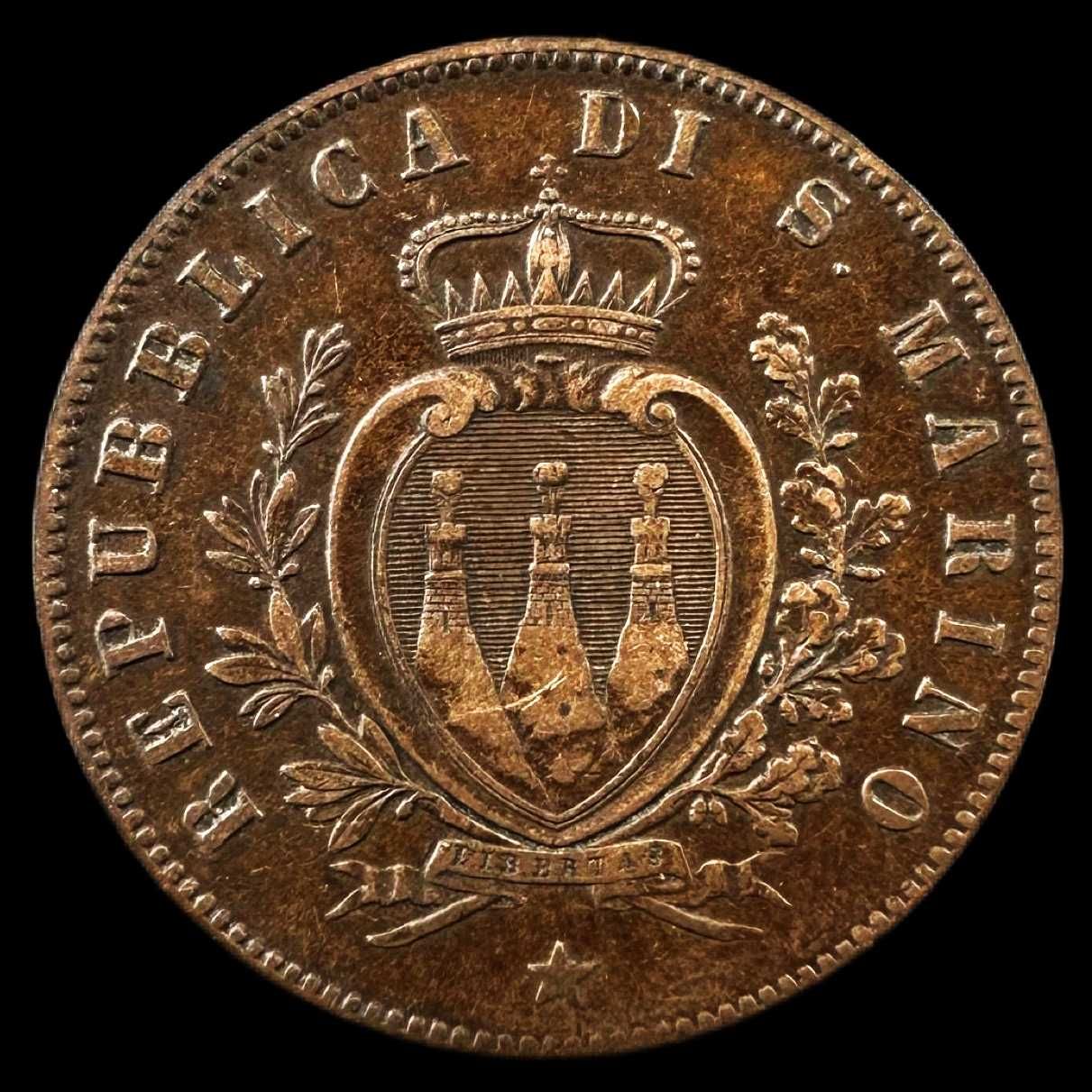 Moeda de 5 Centesimi - 1869 - San Marino