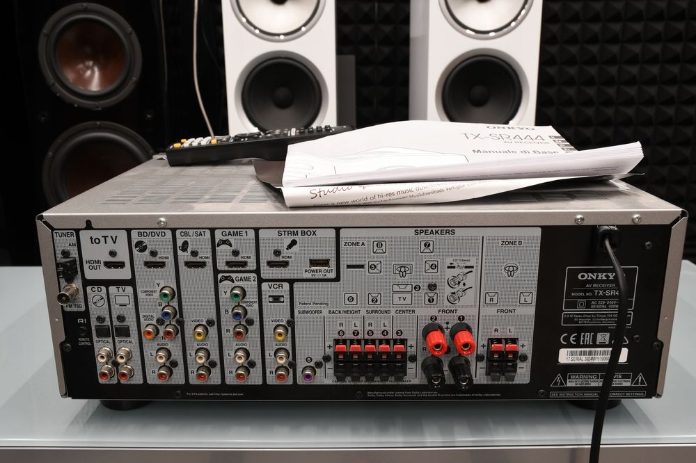 amplituner wzmacniacz do kina domowego stereo Onkyo TX-SR444 Atmos