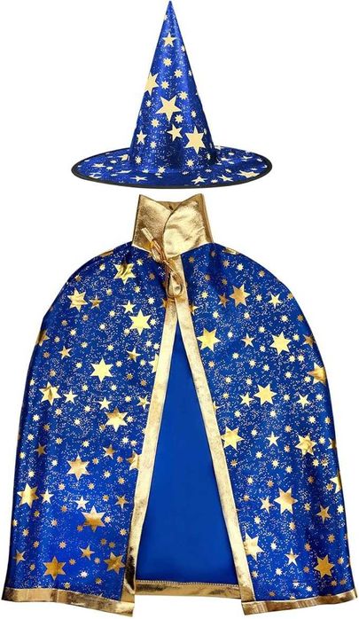 Kostium Przebranie Czarnoksiężnik z kapeluszem fiolet lub granat