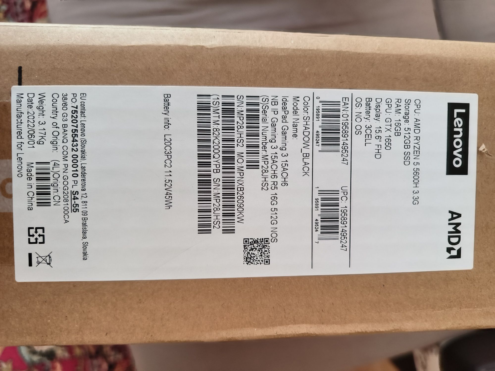 IdeaPad Gaming 3 15ARH05