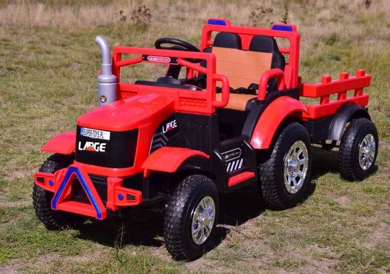 MEGA Traktor dla dziecka Auto na akumulator z PRZYCZEPĄ Bujak Pilot