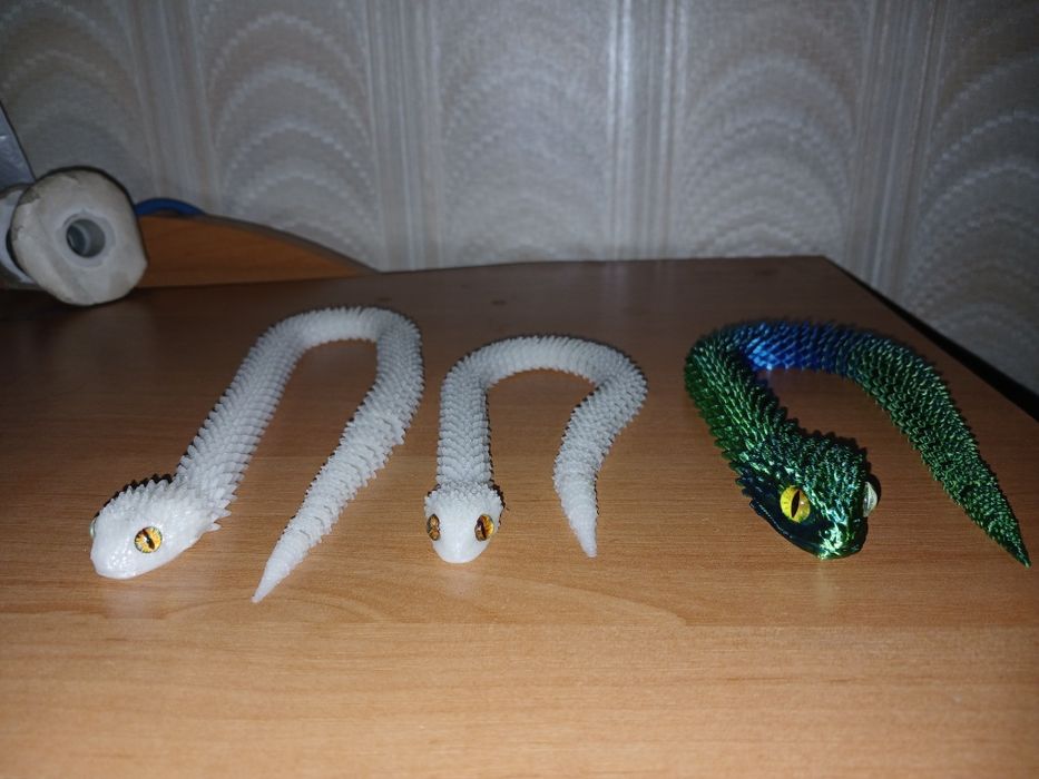 Змея, змія, рухома, подвижная 3D печать
