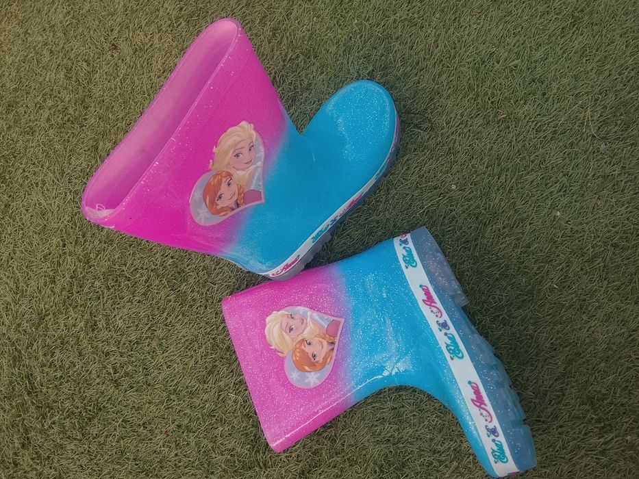Botas de menina para a chuva da Frozen com luz