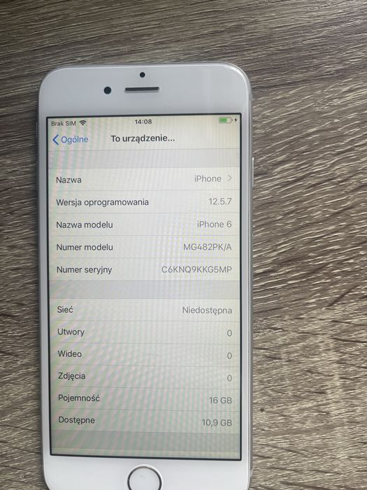 Iphone 6 16gb srebrny silver