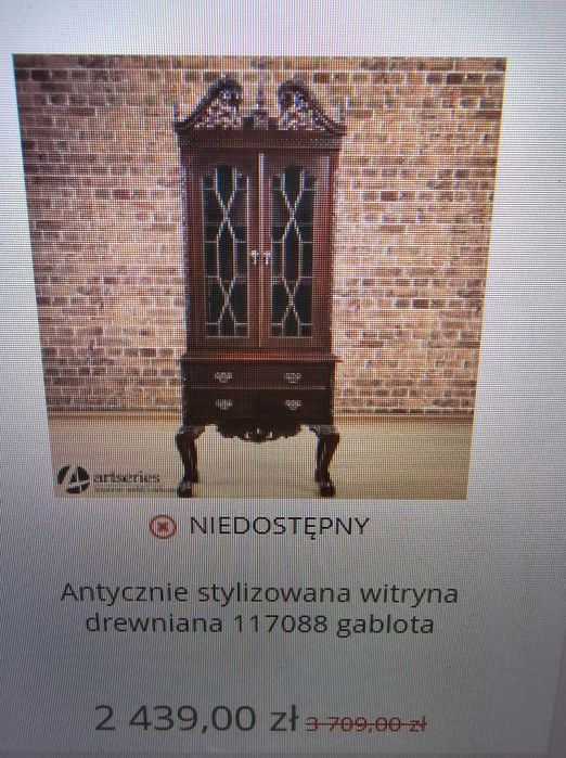 Kredens antyczny z firmy ArtSeries w Gdyni