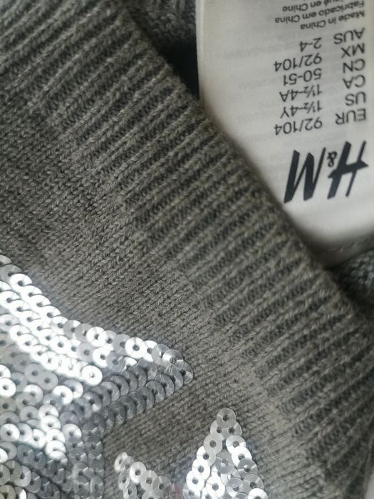 Szara czapka H&M z gwiazdkami 2-4lata