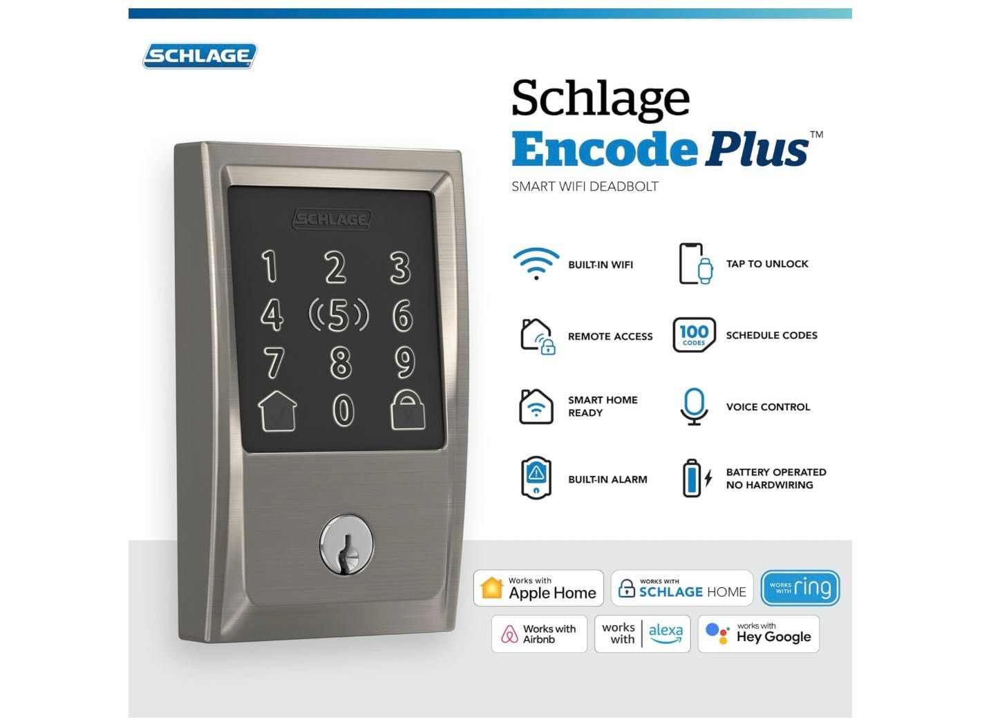 Fechadura inteligente Wi-Fi Apple - Schlage Encode Plus - Nunca usado!