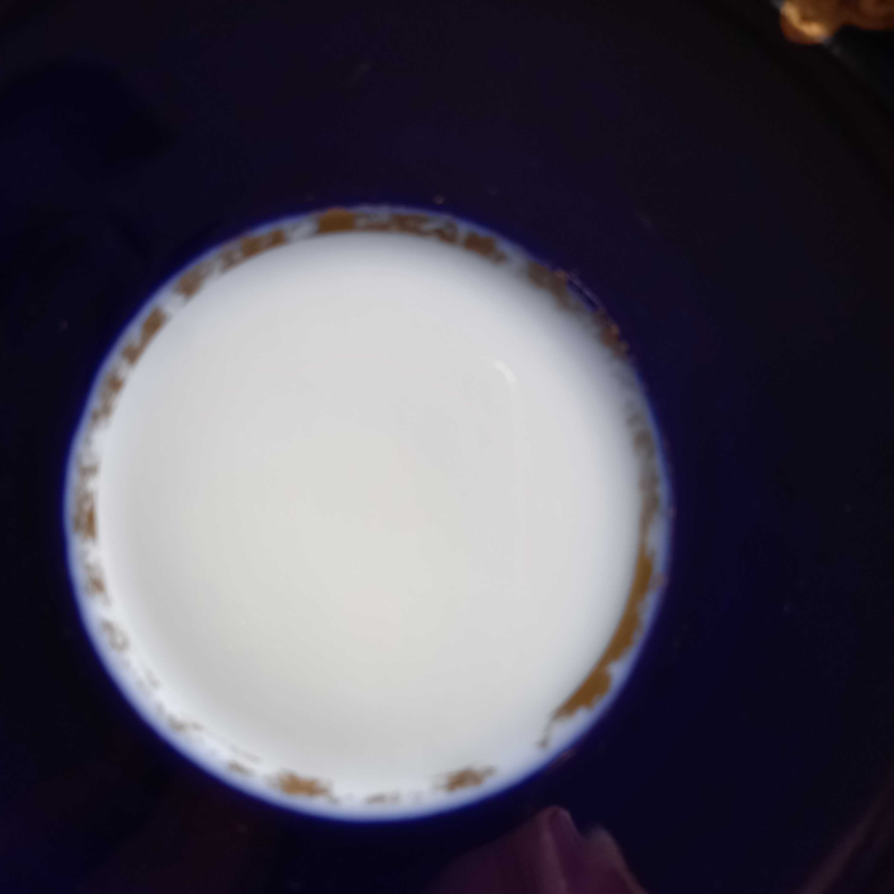 Baensch Lettin filiżanka porcelana kobalt zestaw śniadaniowy