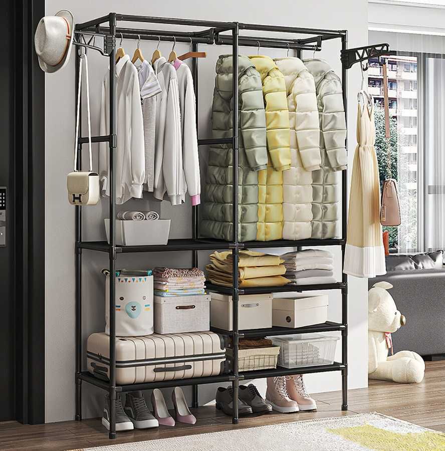 Вішалка для одягу с поличками  Simple Coat Rack Double Row підлогова