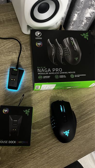 Игровая мышка Razer Naga PRO | Razer Mouse Dock Chroma | Беспповодная