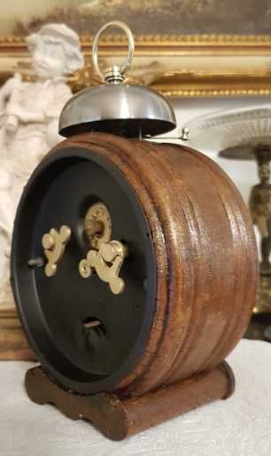 Niemiecki budzik w drewnianej Junghans Corona C Dopperglocke 1911r